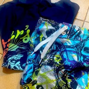 Size 12 swimming shorts and top